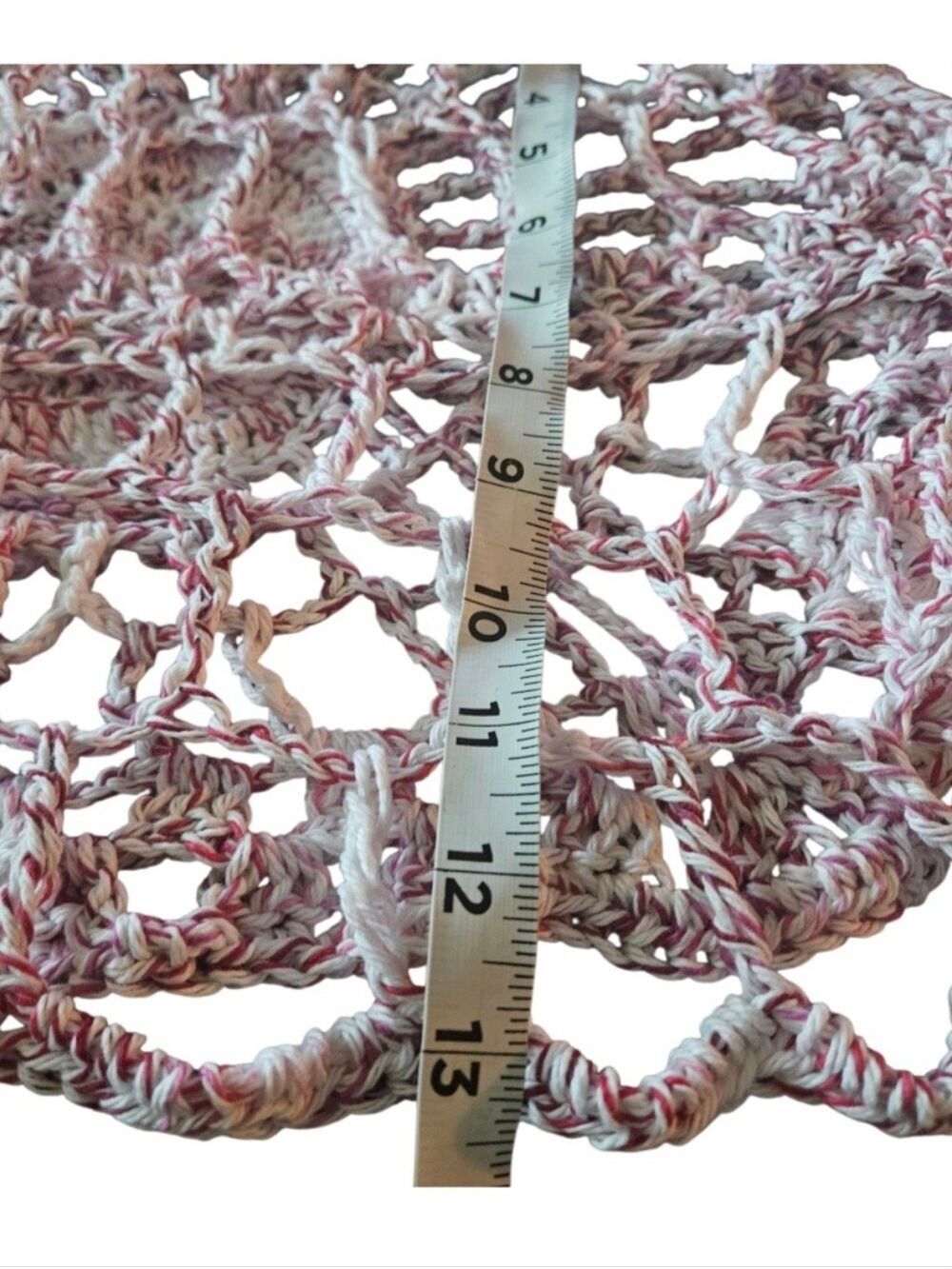 Handmade Crochet Open Work Top One Of A Kind Shaded Crimson 100% Cotton Versatil - Picture 10 of 16